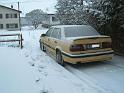 Gelbe Limo im Schnee Hinten